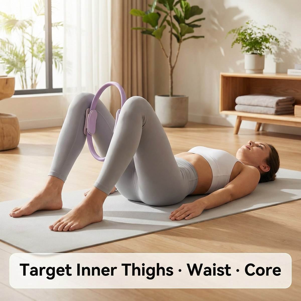 Yoga Fitness Ring - حلقة بيلاتس بقطر 38 سم، حلقة