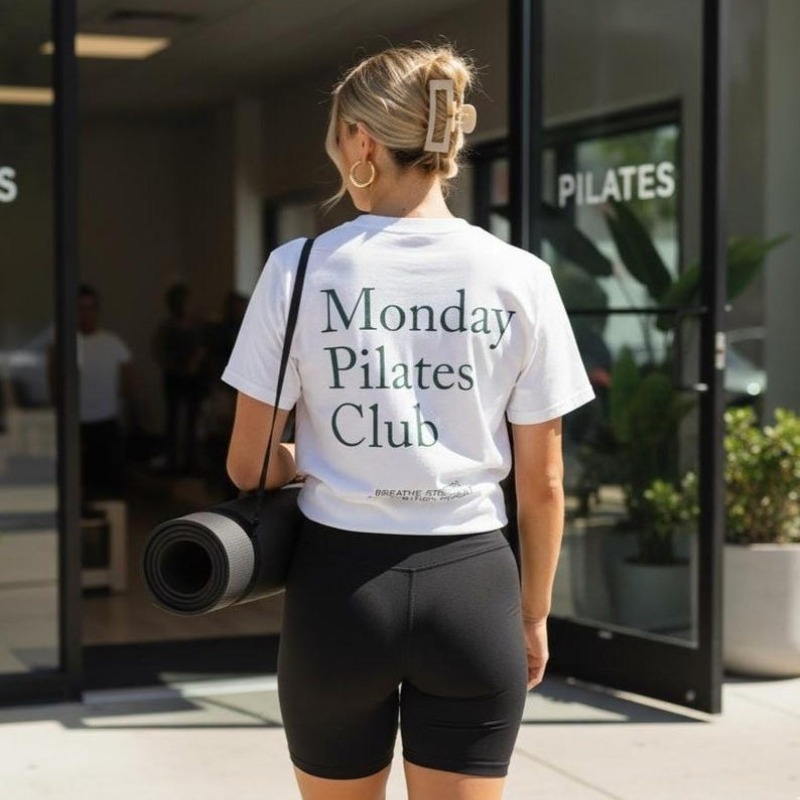 قميص لرياضة البيلاتس، تي شيرت  - مراجعة Yoga Fitness Fit Club وسعره